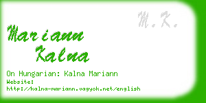 mariann kalna business card